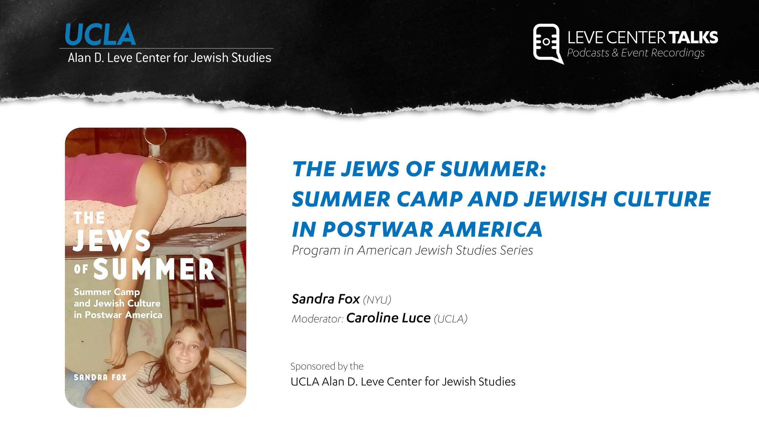 The Jews of Summer: Summer Camp and Jewish Culture in Postwar America
