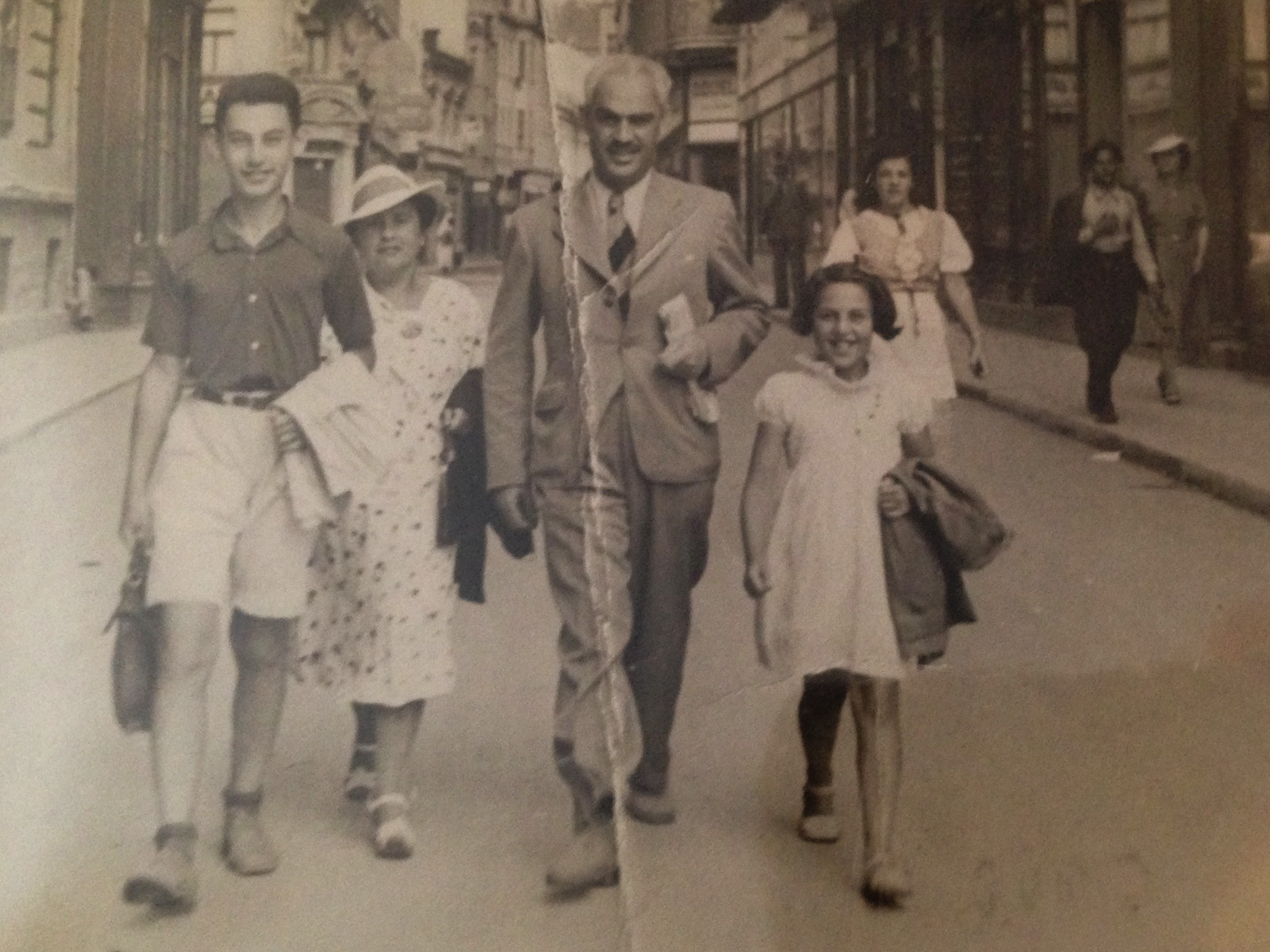 the Stock family with Rose; her brother, Joseph; her mother, Olga; and her father, Zygmunt.1936 in Sarajevo.
