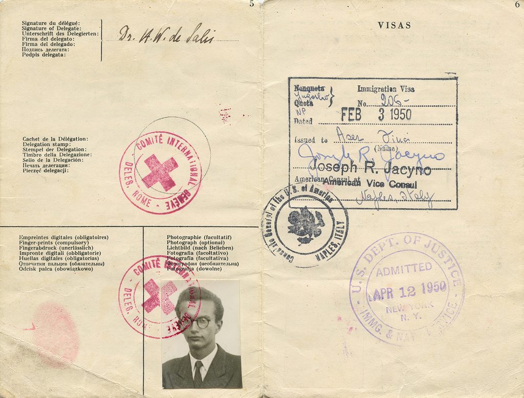 Al Finci's red cross passport.