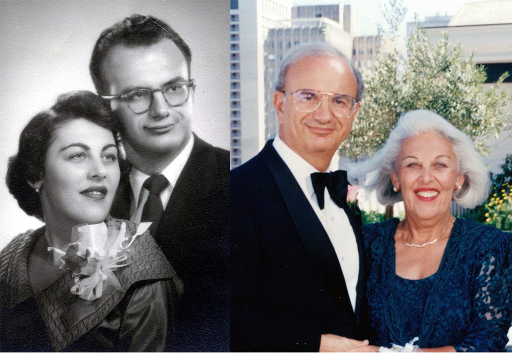 Left: Al and Rose in 1955. Right: Al and Rose in 1990.