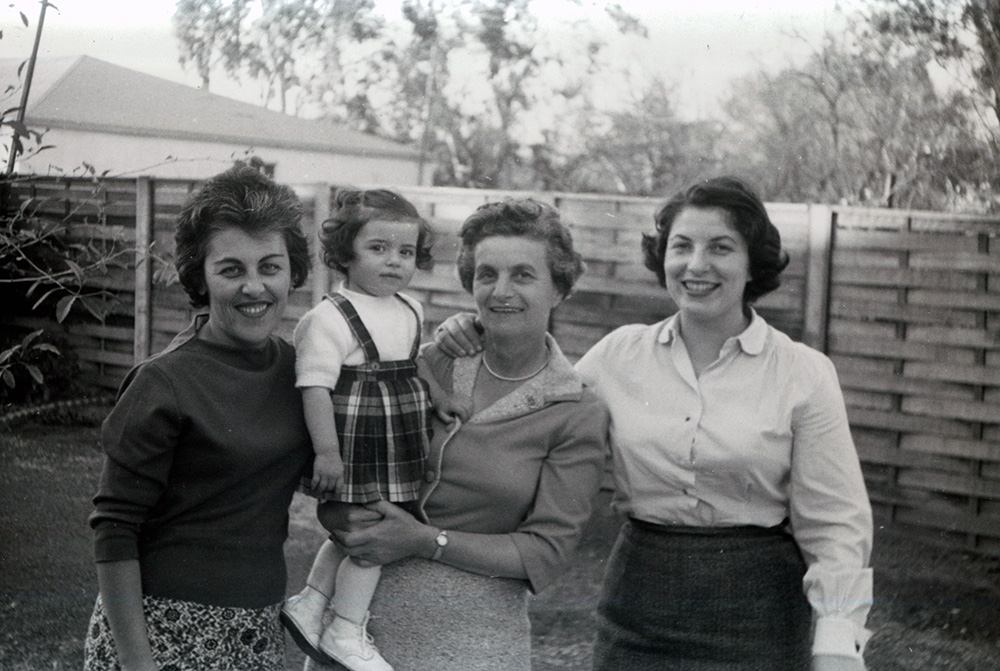 Rose; Al's niece, Audrey; Al's mother, Lenka; and his sister, Erna in Los Angeles, 1961.