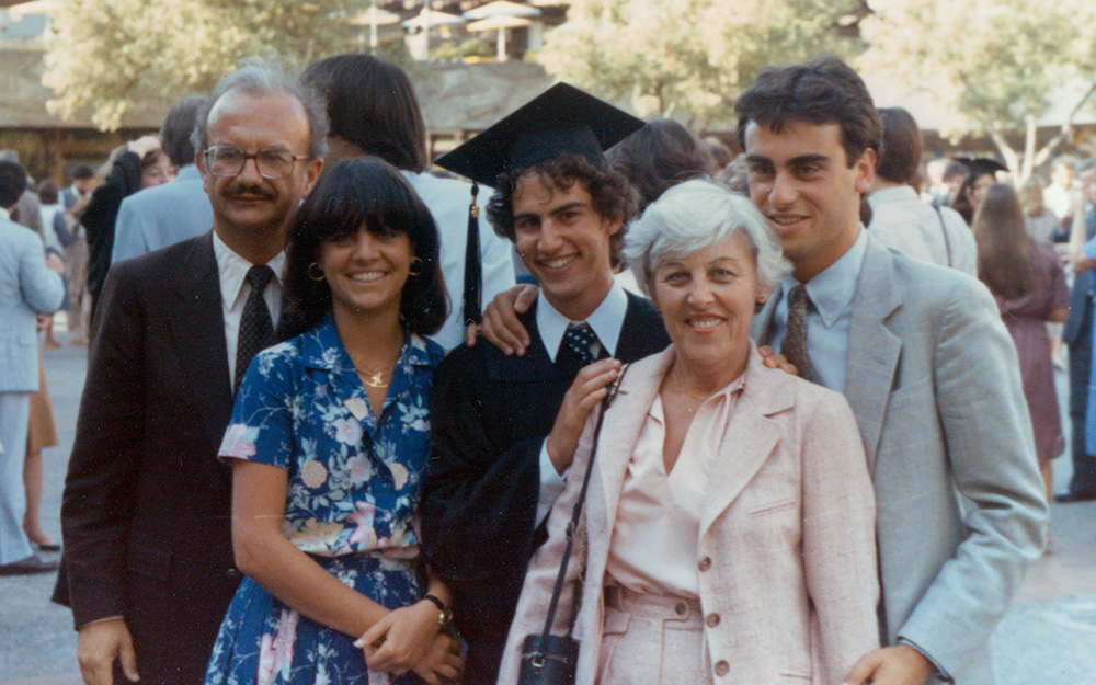 The Finci family at Jeff's graduation, 1981.