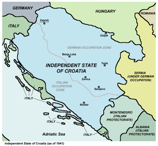 Nazi Yugoslavia Map